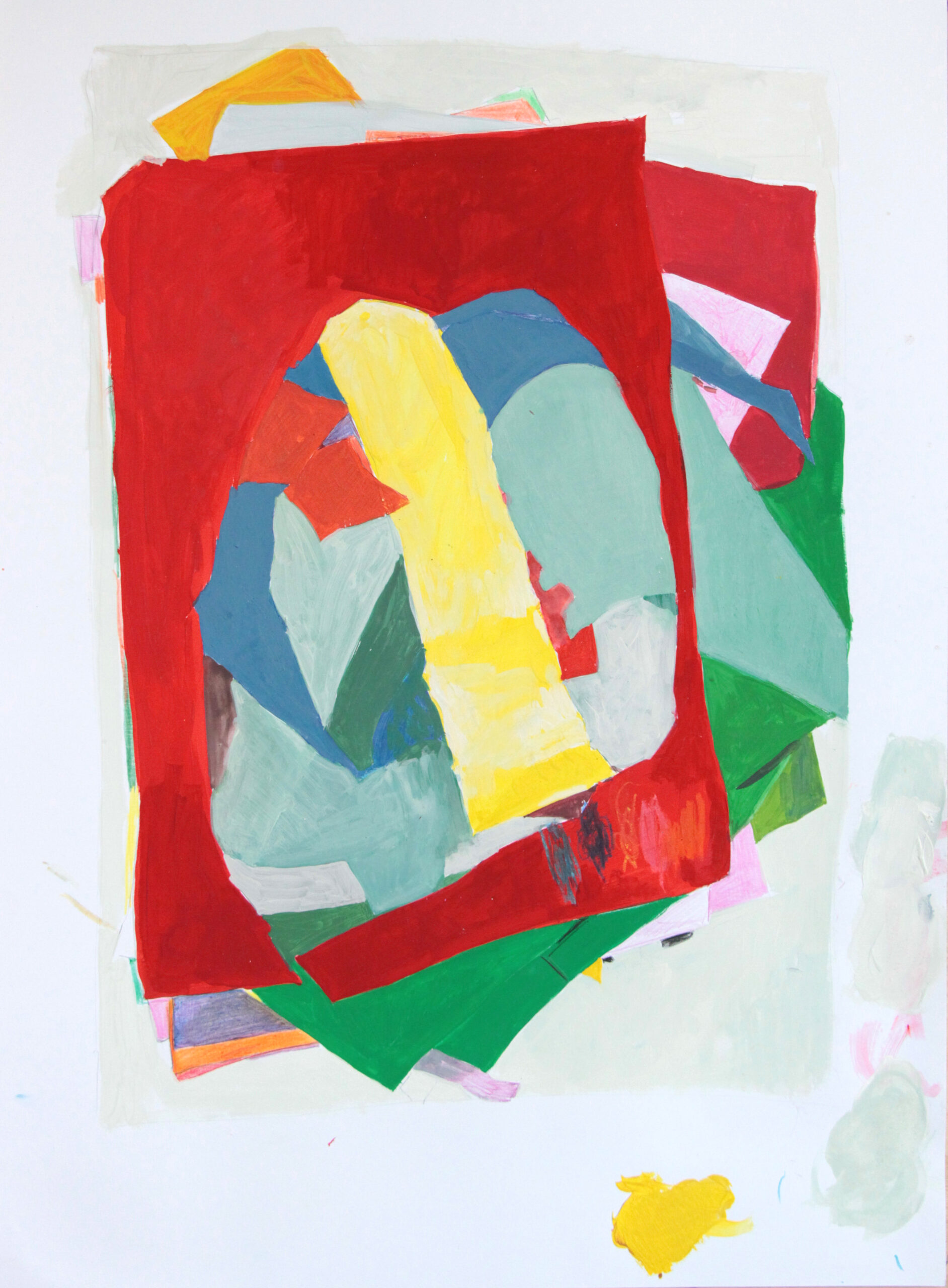 In private collection, 'Zaglądając', work on paper, 50x 70cm, from cycle 'Cutouts' 2021
